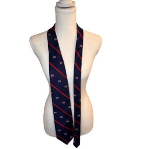 Brooks Brothers Makers Mens Navy Blue Red Stripe American Flag Silk Tie USA Made